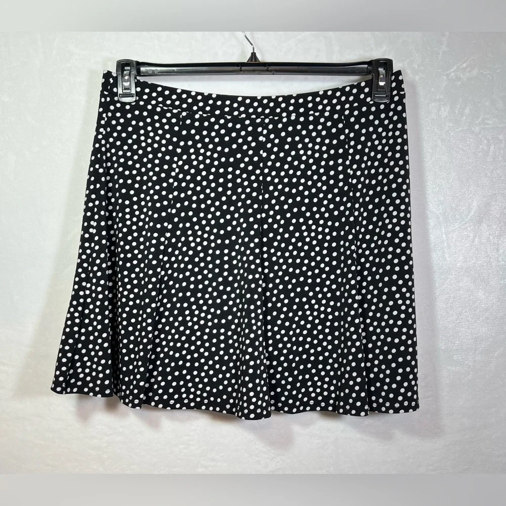 Susan Graver Black and White Polka Dot Skater Skort Women’s Size Large - Picture 3 of 8